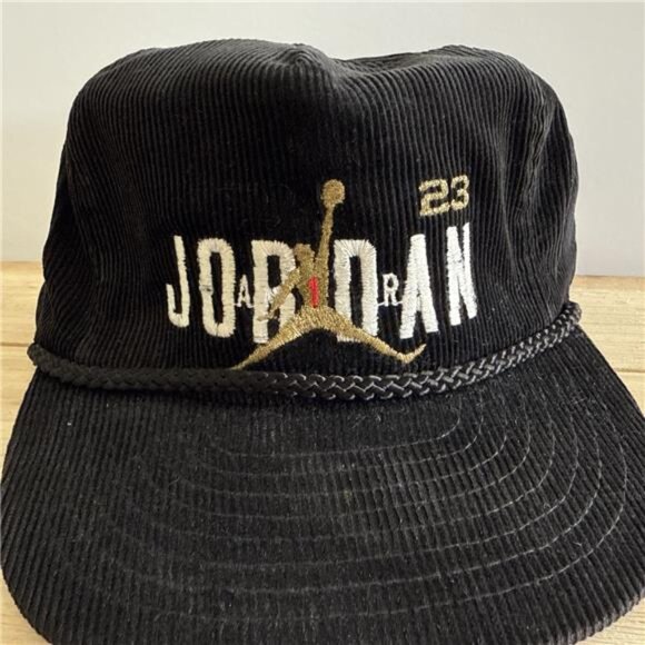 Vintage 90s Corduroy Snapback Hat Black 23 Chicago Number 23 Unbranded Rare main image 8